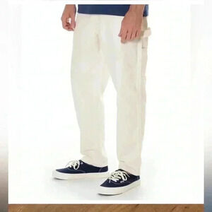 Men’s large Katin canvas (Kansas) utility pant. Dark grey, pull-on raw hem.